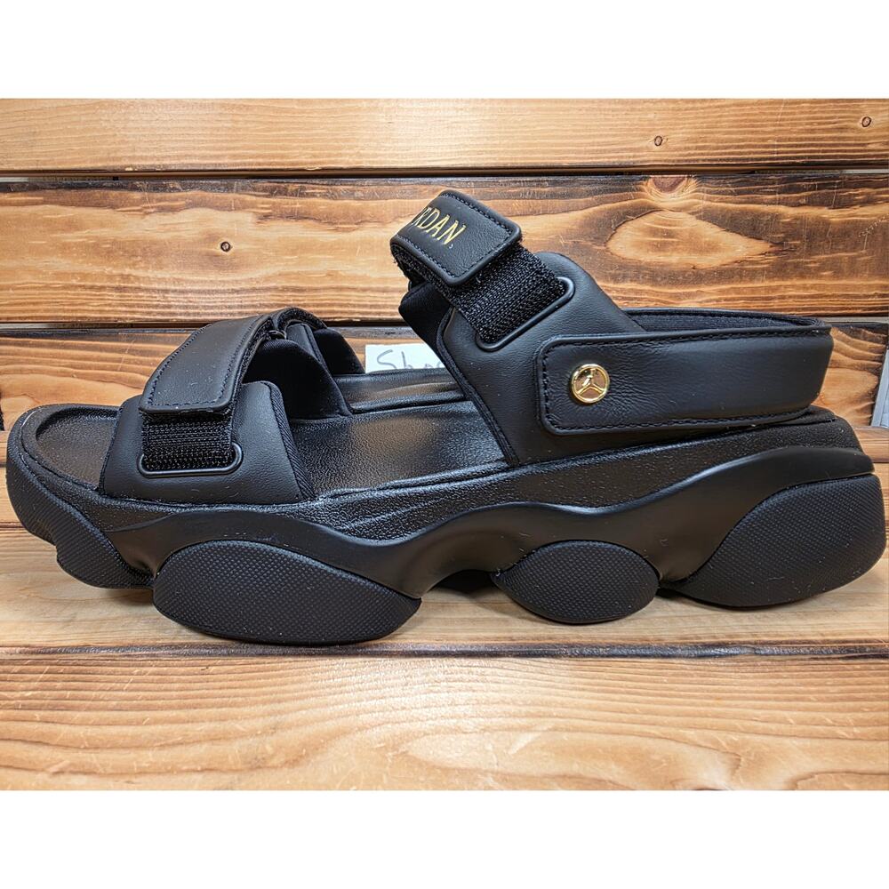 Jordan Deja Sandal Women 11 Black Gold Casual Slides Comfort Summer Shoes - Picture 4 of 10